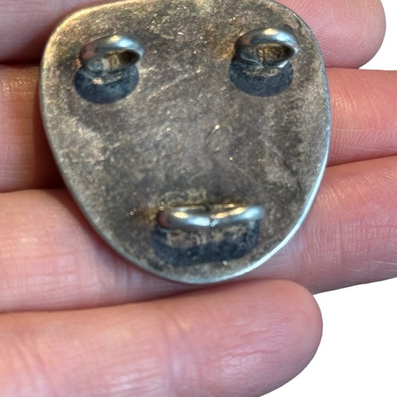 Vintage Navajo Sterling silver 925 Turquoise BOLO clip handmade Southwestern - Picture 4 of 6